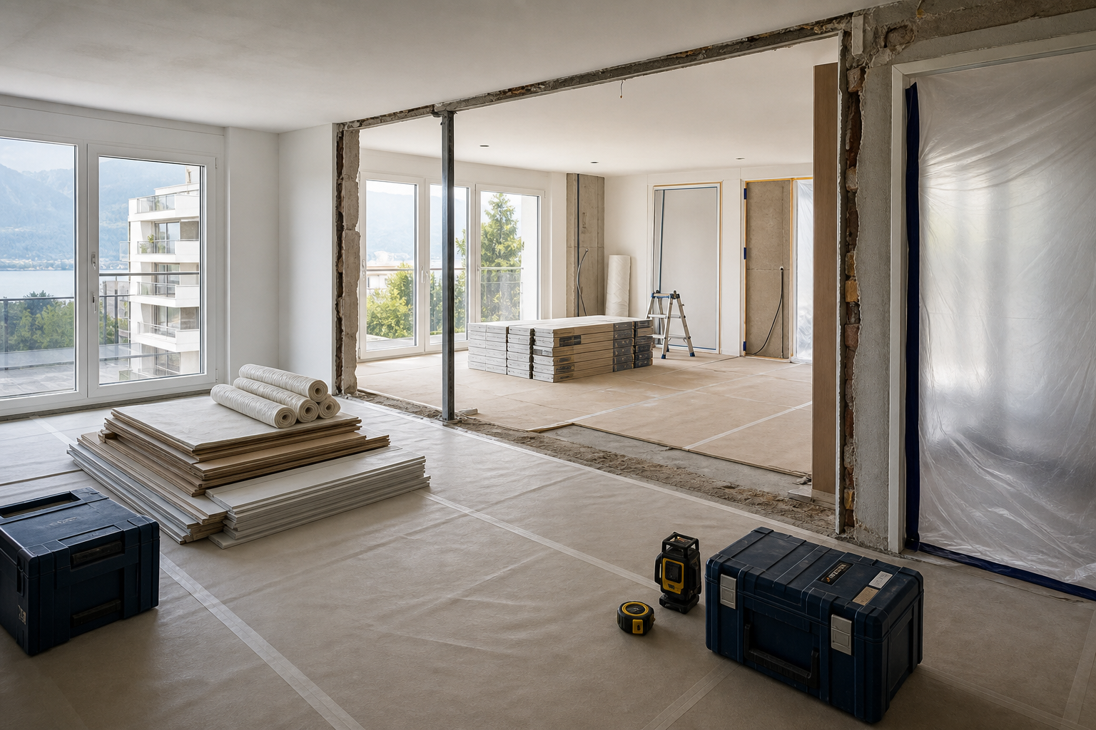 Appartement en chantier de rénovation intérieure